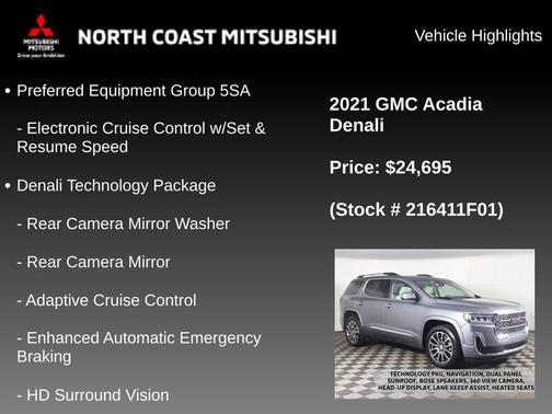 Satin Steel Metallic 2021 GMC Acadia Denali