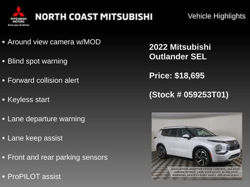 White Diamond 2022 Mitsubishi Outlander SP