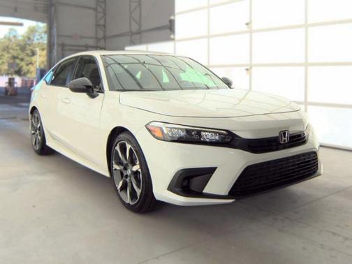 Platinum White Pearl 2025 Honda Civic Hybrid Sport