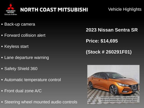 Monarch Orange Metallic/Super Black 2023 Nissan Sentra SR
