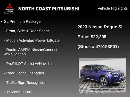 Caspian Blue Metallic/Super Black 2023 Nissan Rogue SL