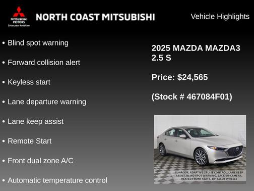 Platinum Quartz Metallic 2025 Mazda Mazda3 FWD w/Preferred Package