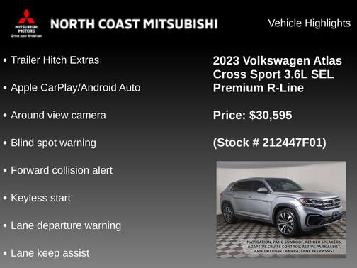 Pyrite Silver Metallic 2023 Volkswagen Atlas Cross Sport 3.6L V6 SEL Premium R-Line