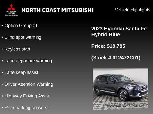 Portofino Gray 2023 Hyundai SANTA FE HEV Blue