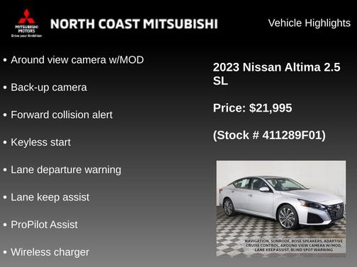 Brilliant Silver Metallic 2023 Nissan Altima 2.5 SL
