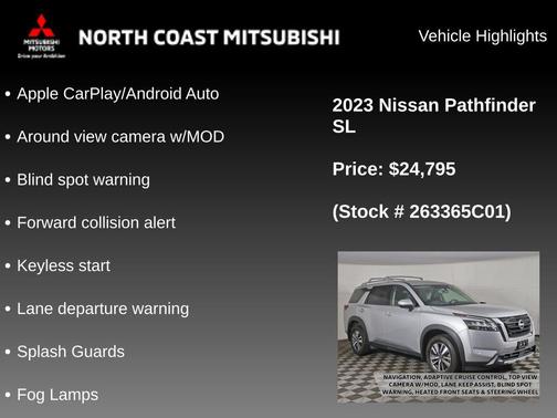 Brilliant Silver Metallic 2023 Nissan Pathfinder SL 4WD