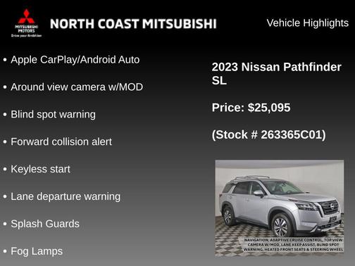 Brilliant Silver Metallic 2023 Nissan Pathfinder SL 4WD