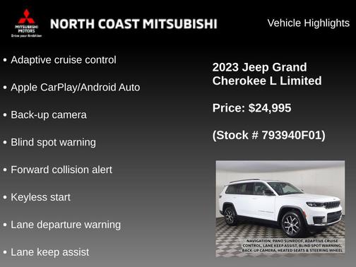 Bright White Clearcoat 2023 Jeep Grand Cherokee L Limited