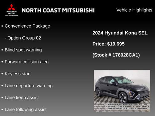Abyss Black Pearl 2024 Hyundai KONA SEL