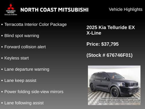 Ebony Black 2025 Kia Telluride EX X-Line