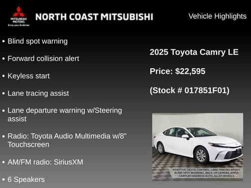 Ice 2025 Toyota Camry LE