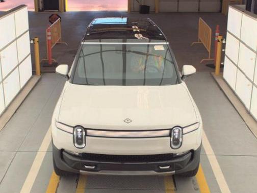 Glacier White 2024 Rivian R1S Adventure Quad Motor Large Pack