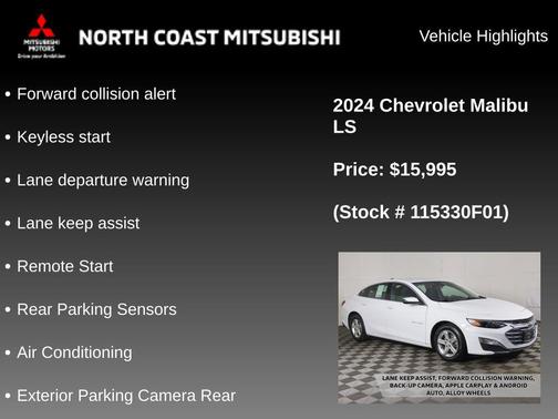 Summit White 2024 Chevrolet Malibu 1LS