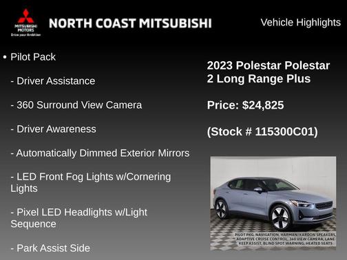 Thunder Metallic 2023 Polestar 2 Long Range Dual Motor