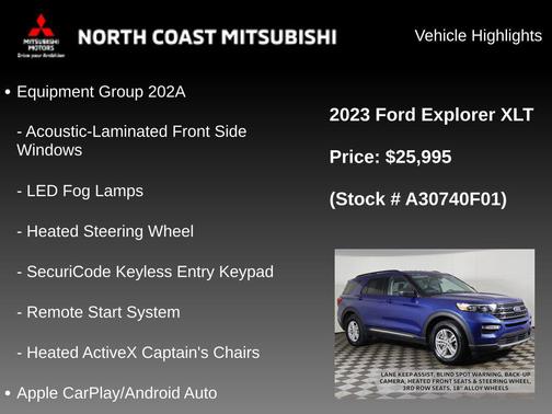 Atlas Blue Metallic 2023 Ford Explorer XLT