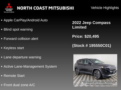 Diamond Black Crystal Pearlcoat 2022 Jeep Compass Limited