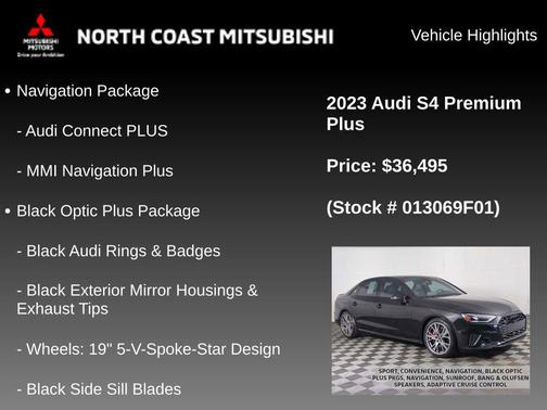 Mythos Black Metallic 2023 Audi S4 Premium Plus TFSI quattro Tiptronic