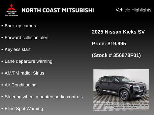 Super Black 2025 Nissan Kicks SV
