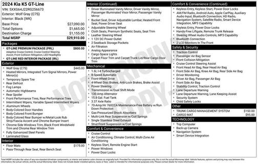 Wolf Gray 2024 Kia K5 GT-Line
