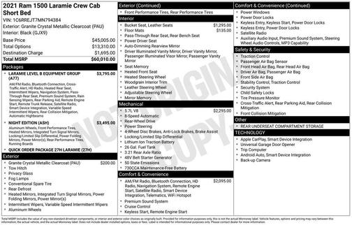 Granite Crystal Metallic Clearcoat 2021 RAM 1500 Laramie