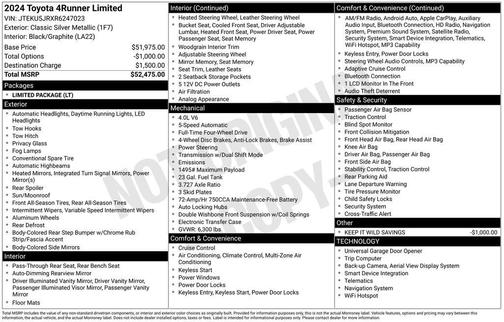 Classic Silver Metallic 2024 Toyota 4Runner Limited