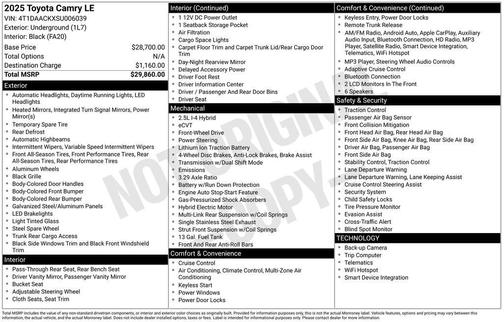 2025 Toyota Camry LE