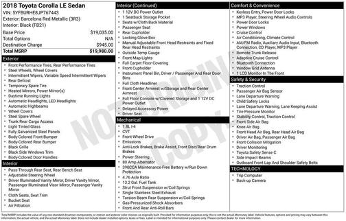 2018 Toyota Corolla LE