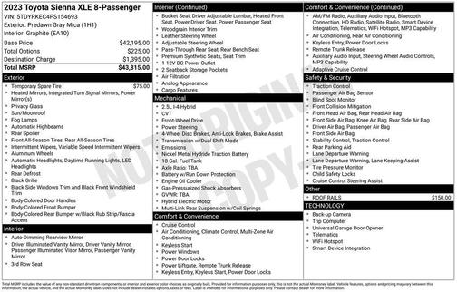 Predawn Gray Mica 2023 Toyota Sienna XLE