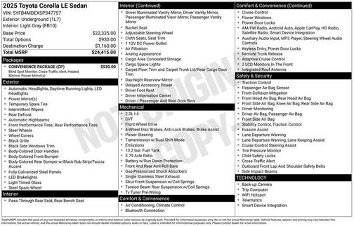 2025 Toyota Corolla LE