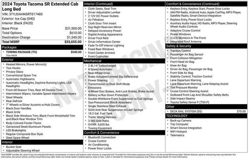 2024 Toyota Tacoma SR