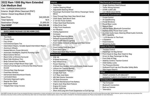 Bright White Clearcoat 2022 RAM 1500 Big Horn/Lone Star