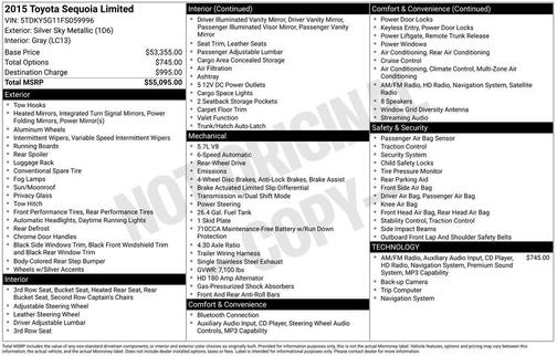 Silver Sky Metallic 2015 Toyota Sequoia Limited