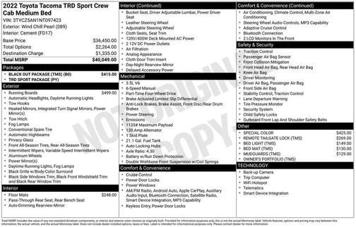 Wind Chill Pearl 2022 Toyota Tacoma TRD Sport
