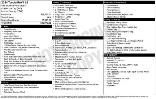Ice Cap 2024 Toyota RAV4 LE