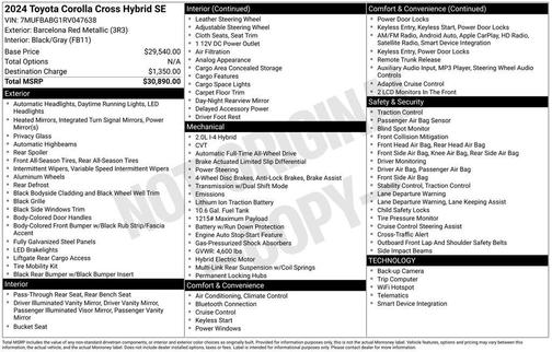 2024 Toyota Corolla Hybrid SE