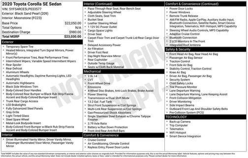 Black Sand Pearl 2020 Toyota Corolla SE