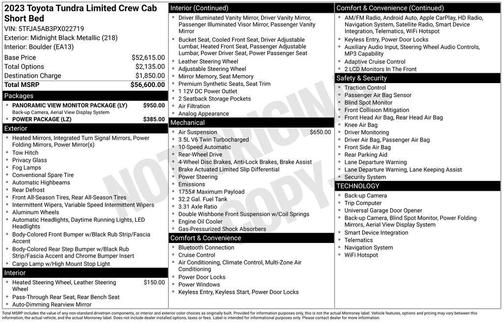 Midnight Black Metallic 2023 Toyota Tundra Limited