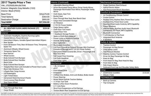 Magnetic Gray Metallic 2017 Toyota Prius v Two
