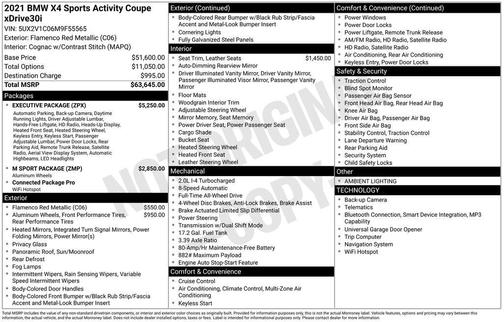 Flamenco Red Metallic 2021 BMW X4 xDrive30i