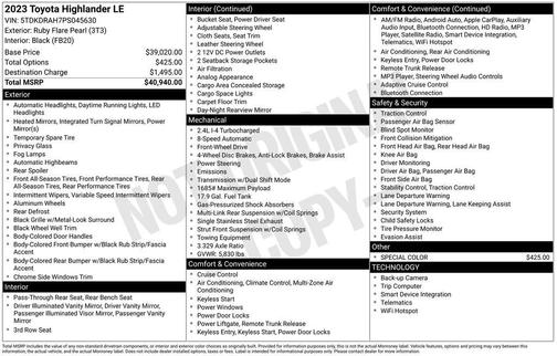 2023 Toyota Highlander LE