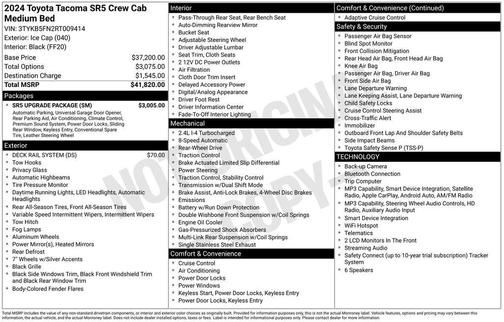 Ice Cap 2024 Toyota Tacoma SR5