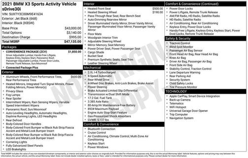 Jet Black 2021 BMW X3 sDrive30i