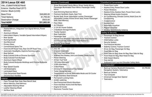 Starfire Pearl 2014 Lexus GX 460 Base