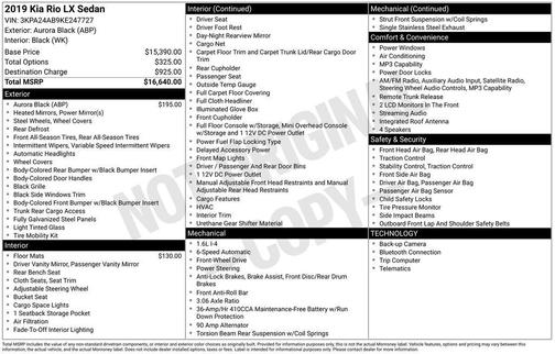 Aurora Black 2019 Kia Rio LX