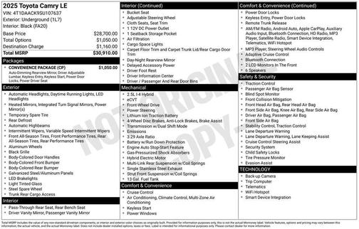 2025 Toyota Camry LE