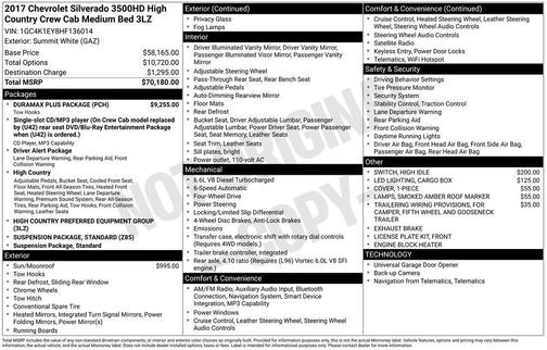 Summit White 2017 Chevrolet Silverado 3500 High Country