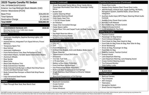2025 Toyota Corolla FX