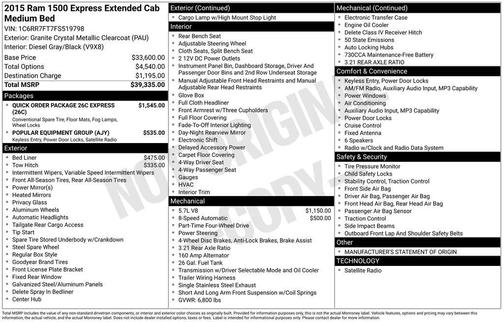 Granite Crystal Clearcoat Metallic 2015 RAM 1500 Tradesman/Express