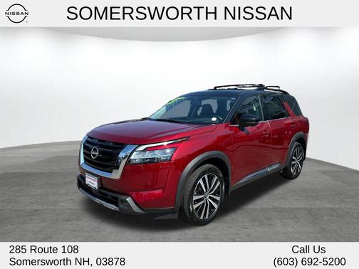 2 Tone Red / Black Roof 2023 Nissan Pathfinder Platinum