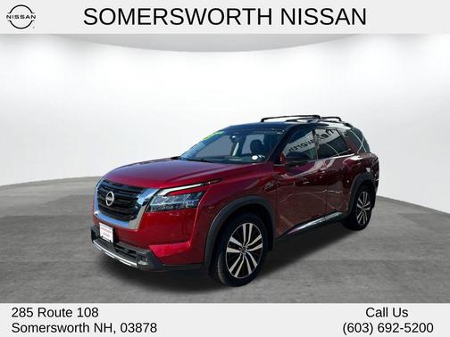 2 Tone Red / Black Roof 2023 Nissan Pathfinder Platinum